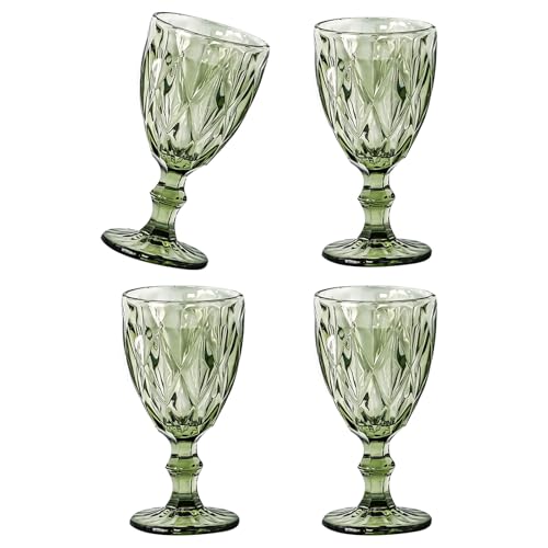 TENYELE Set mit 4 eleganten geprägten Champagnerkelchen, Hochzeitsgläser, Weingläser, Tassen, Getränke, Trinkwaren für Feiern, Weingläser TENYELE Set mit 4 eleganten geprägten Champagnerkelchen, Hochzeitsgläser, Weingläser, Tassen, Getränke, Trinkwaren für Feiern, Weingläser von TENYELE