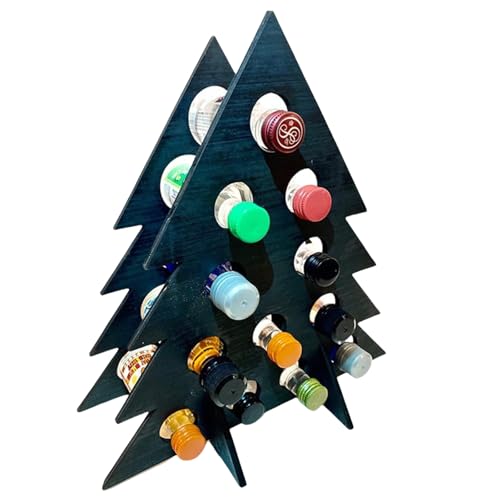 TENYELE Stabiler Weinflaschenhalter aus Holz, elegantes Aufbewahrungsregal mit Weihnachts-Countdown-Designs für Party-Enthusiasten, saisonales Regal von TENYELE