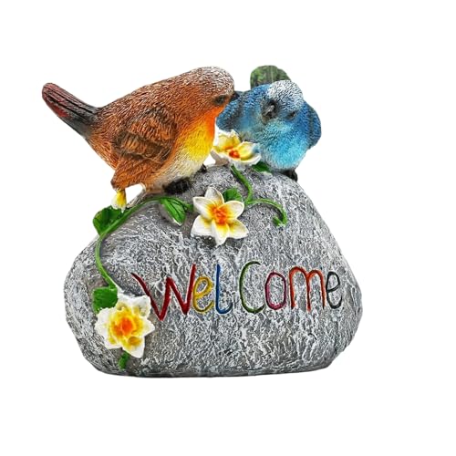 TENYELE Vogelgarten Ornamente Synthetisches Harz Gefertigtes Dekoration Wetterfestes Design Innenländer Außendekoration Wetterresistent Outdoor Vogelskulptur von TENYELE