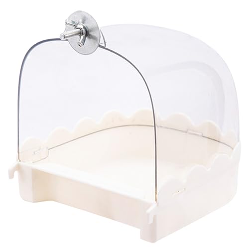 TENYELE Vogeltränke für Käfig, transparenter Duschraum für kleine Vögel, Käfig montiert, Brutraum, Lovebird-Bad-Zubehör von TENYELE