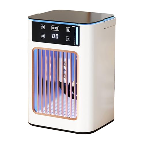 Tragbarer Klimaanlagen-Ventilator mit Atemlicht, wiederaufladbarer USB-Luftkühler mit 900 ml Wassertanks, tragbar von TENYELE