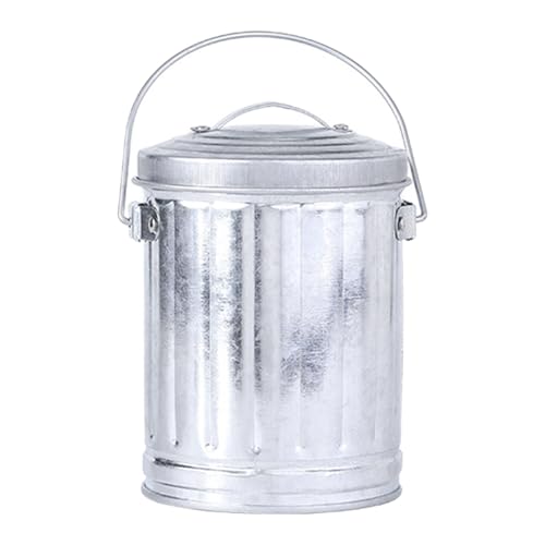 Verzinkter Schreibtisch-Aschenbecher mit Deckel, einfacher Mülleimer für Zuhause und Büro, Schreibtisch-Organisation, dekorativer Aschenbecher von TENYELE