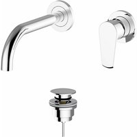 Teorema Rubinetteria - Waschtisch-Wandbatterie mit Clic-Clac Ablaufgarnitur Teorema Velvet 8V318 Chrom von TEOREMA RUBINETTERIA