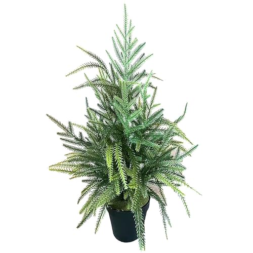 23,6-Zoll-Weihnachtsbaum, Künstliche Norfolk-Kiefer mit Topf, Weihnachtsbaum für den Außenbereich Als Weihnachtsdekoration von TEOSTWF