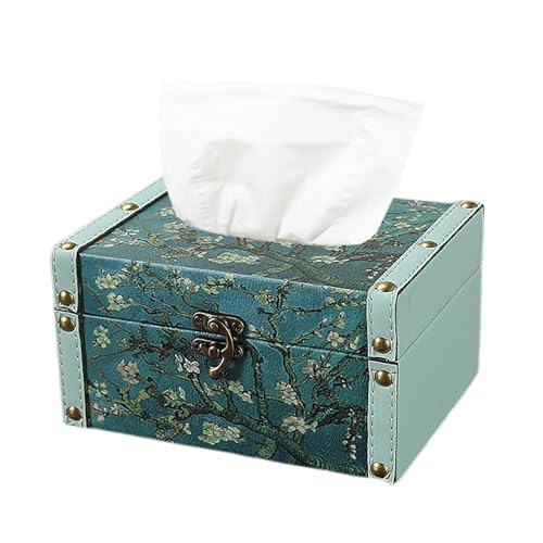 Sternennacht-Taschentuchbox-Abdeckung, Quadratische Kosmetiktuchbox-Abdeckung mit Taschentuchhalter aus Leder, Retro-Taschentuchbox-Abdeckung für Schlafzimmer, Badezimmer, (B) von TEOSTWF
