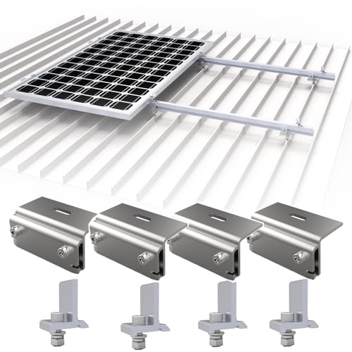 4PCS DACHFALZKLEMME MIT STABILISIERUNGSKLAMMER STEHFALZDACH STEHFALZKLEMME BEFESTIGUNG SOLAR MONTAGE EDELSTAHL von TEOV