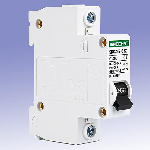 Leitungsschutzschalter DC Solar Photovoltaik 1-polig 10A 1000V, DC-Leitungsschutzschalter LS-Schalter für Solar-PV-Anlage Solarzellen Gittersystem, 35mm DIN-Schienenmontage von TEOV