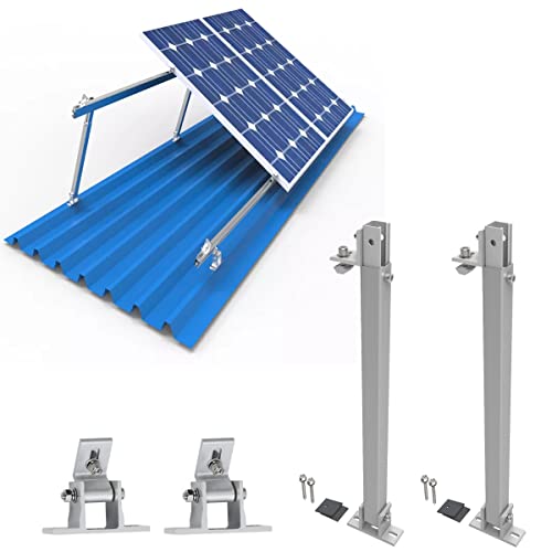 Solarpanel Halterung, Aufständerung Solarmodul 0-40° Individuell Verstellbar Flachdach Befestigung Montage,Befestigung Winkel für Solarmodul 100W - 400W, Aufsteller Solar 500W von TEOV