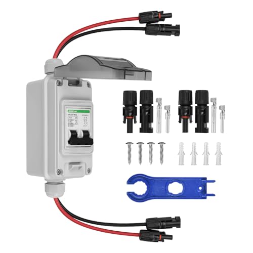 TEOV DC Trennschalter Solar PV, 2P 32A 1000V Solar Leistungsschalter mit Kabel IP65 Wasserdicht Trennschalter für Solar PV Anlage TEOV DC Trennschalter Solar PV, 2P 32A 1000V Solar Leistungsschalter mit Kabel IP65 Wasserdicht Trennschalter für Solar PV Anlage von TEOV
