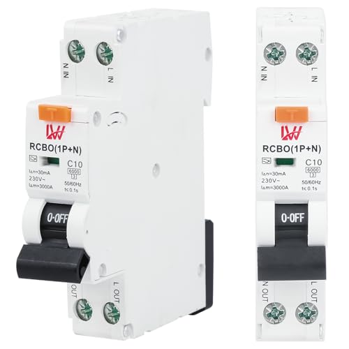 TEOV FI/LS-Schalter Fehlerstromschutzschalter 1P+N C10 30mA RCBO DIN Rail Mounting Leitungsschutzschalter von TEOV
