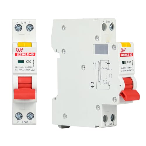 TEOV FI/LS-Schalter Leitungsschutzschalter RCBO 1P C10A 30mA DIN Rail Mounting Fehlerstromschutzschalter von TEOV