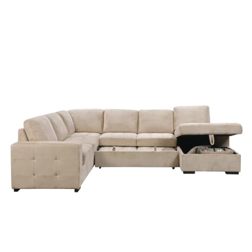 TEOYETTSF 312,4 cm übergroßes Sektionalsofa mit Stauraum, U-förmige Sektionalcouch für große Wohnheime von TEOYETTSF