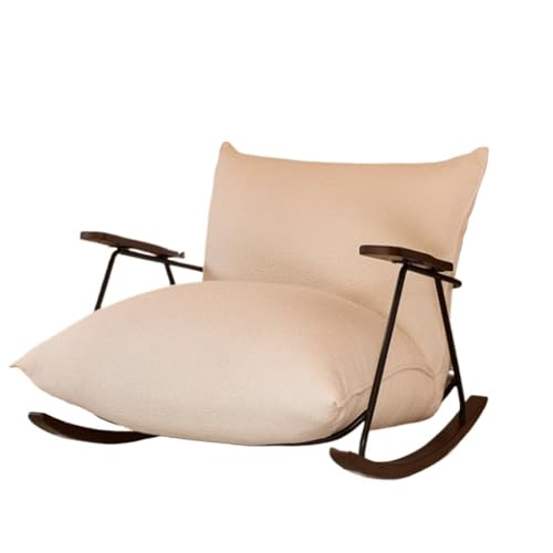 TEOYETTSF Cremefarbener Wind Schaukelstuhl Haushalt Single Retro Sofa Wohnzimmer Balkon Weiß Fat Lazy Freizeit Lounge Stuhl von TEOYETTSF