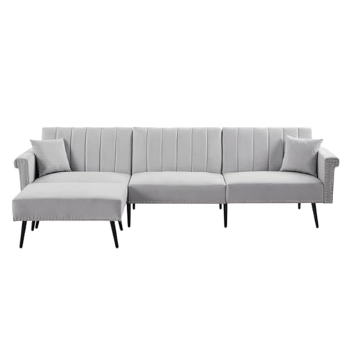 TEOYETTSF Graues Kombi-Schlafsofa, einfach zu montieren, für Wohnzimmer, Schlafzimmermöbel von TEOYETTSF