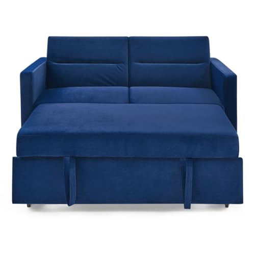 TEOYETTSF Loveseats Schlafsofa mit ausziehbarem Bett, verstellbarer Rückenlehne und zwei Armtaschen, 138,4 x 83,8 x 80 cm von TEOYETTSF