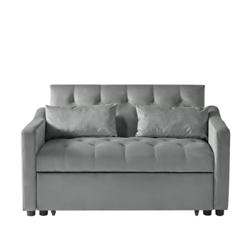 TEOYETTSF Schlafsofa aus grauem Samt, geeignet für Wohnzimmer, Apartments und Schlafzimmer von TEOYETTSF