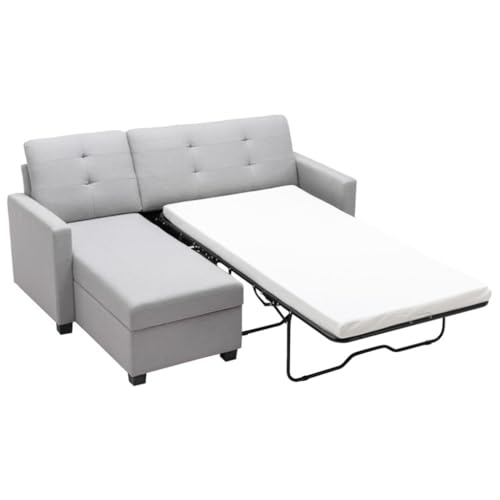 TEOYETTSF Schlafsofa mit Memory-Foam-Matratze für Wohnzimmer, Schlafzimmer, Büro, 198,9 cm, Hellgrau TEOYETTSF Schlafsofa mit Memory-Foam-Matratze für Wohnzimmer, Schlafzimmer, Büro, 198,9 cm, Hellgrau von TEOYETTSF
