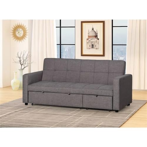 TEOYETTSF Umwandelbares Schlafsofa, 1 Stück, dunkelgrauer Stoff, gepolstert, Wohnzimmermöbel von TEOYETTSF