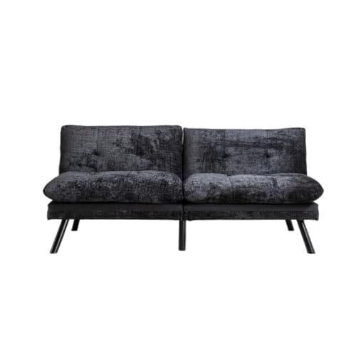 TEOYETTSF Umwandelbares Schlafsofa, Futon-Sets, Loveseat, Futonbett, atmungsaktiv, verstellbar, Lounge-Couch mit Metallbeinen von TEOYETTSF