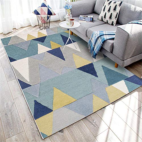 Moderner Wohnzimmer weicher Teppich-Super weiches Wohnzimmer des gelben blauen grauen geometrischen Musters großer Teppich-200 * 200cm von TEPPICH-CY-ZK