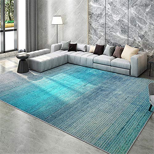 Teppich Minimalistisch Überschaubar Farbiger Blauer minimalistischer Entwurf des modernen Stils großen Teppichs Wohnzimmers Gute Qualität Schlafzimmerflur 140 * 200cm von TEPPICH-CY-ZK