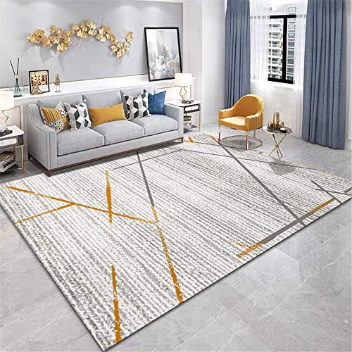 Teppiche Regional Weich Teppiche Graue gelbe weiße Graffitilinien entwerfen weichen Teppich des Wohnzimmers Innen- Sofa Teppich 200 * 300cm von TEPPICH-CY-ZK