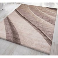 Teppich Home - Designer Teppich Modern Abstrakt Wellen Optik Konturenschnitt versch. Farbvarianten,Beige, 120x170 cm von TEPPICH HOME