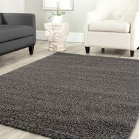 Teppich Home - Shaggy Teppich Farbe Hochflor Langflor Teppiche Modern Uni Farben ,100x200 cm, Anthrazit von TEPPICH HOME