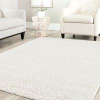 Teppich Home - Shaggy Teppich Farbe Hochflor Langflor Teppiche Modern Uni Farben ,Creme, 40x60 cm von TEPPICH HOME