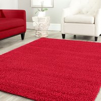 Teppich Home - Shaggy Teppich Farbe Hochflor Langflor Teppiche Modern Uni Farben ,Rot, 120x170 cm von TEPPICH HOME