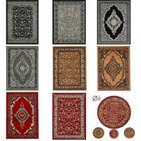 Teppich Home - Orient Teppich rot beige grau schwarz klassisch dicht gewebt mit Ornament und Blumenmotiven,60x110 cm, G2430 von TEPPICH HOME