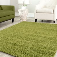 Teppich Home - Shaggy Teppich Farbe Hochflor Langflor Teppiche Modern Uni Farben ,Grün, 140x200 cm von TEPPICH HOME