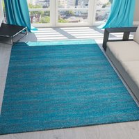 Teppich Home - Viva6824 in 8 Farben Melliert Kurzflor Teppich,Turkis, 60x110 cm von TEPPICH HOME