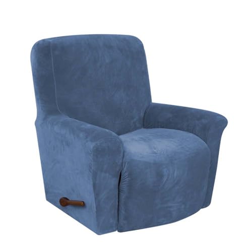 TEPPOIC Liegestuhlabdeckung Samt Stretch Liegestuhl Sofa Slipcover, Anti-Rutsch Liegestuhlabdeckung Couchabdeckungen Möbelschutz 4 Stück mit Seitentasche (B) von TEPPOIC