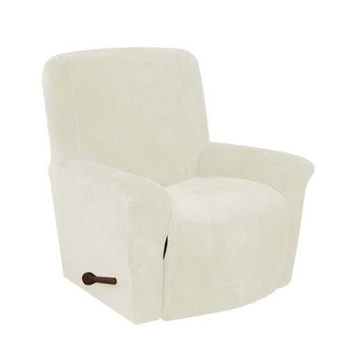 TEPPOIC Liegestuhlabdeckung Samt Stretch Liegestuhl Sofa Slipcover, Anti-Rutsch Liegestuhlabdeckung Couchabdeckungen Möbelschutz 4 Stück mit Seitentasche (K) von TEPPOIC