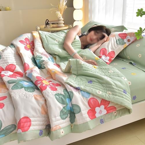 TEPPOIC Sommer Kühler Steppdecke Dünne Bettdecke Waschbar Soft-Komfort-Bettdecke, atmungsaktiv & wärmeausgleichend (L,150 * 200cm) von TEPPOIC