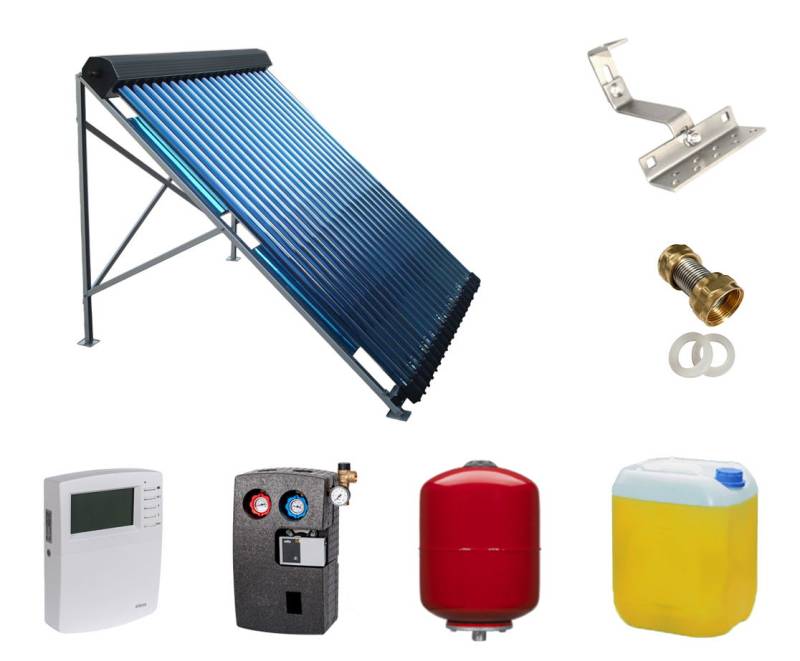 Solarthermie Komplettset Blueclean 3x24 Röhren 11,85m² mit Schrägdachmontage Solarthermie Komplettset Blueclean 3x24 Röhren 11,85m² mit Schrägdachmontage von TEPTO