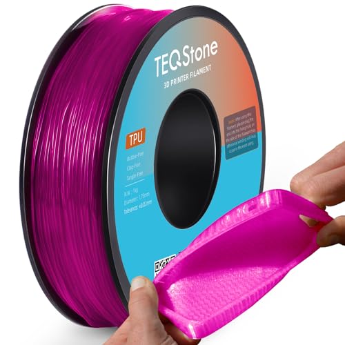 TEQStone TPU Filament 1.75mm Magenta 1Kg Spule 95A Flexibel Weiches 3D Drucker Filament Maßgenauigkeit +/-0.03mm Vakuumverpackung von TEQStone