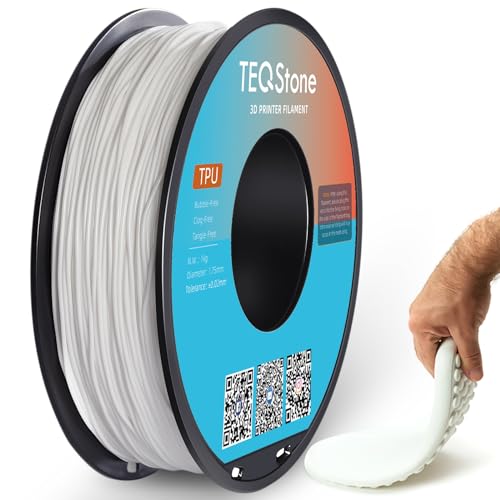 TEQStone TPU Filament 1.75mm Weiß 1Kg Spule 95A Flexibel Weiches 3D Drucker Filament Maßgenauigkeit +/-0.03mm Vakuumverpackung TEQStone TPU Filament 1.75mm Weiß 1Kg Spule 95A Flexibel Weiches 3D Drucker Filament Maßgenauigkeit +/-0.03mm Vakuumverpackung von TEQStone