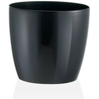 Outdoor runde Kunststoffvase Madeira Luxy Colour für Blumen und Pflanzen -26 cm / Schwarz von TERAPLAST