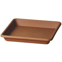 Teraplast - Quadratischer Untersetzer ''Quadro Basic'' für Outdoor Blumen- und Pflanzentopf -27 cm / Kakao von TERAPLAST