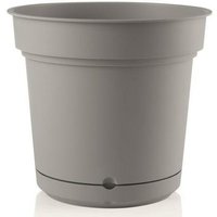 Teraplast - Outdoor runde Vase aus Kunstoff mit Untersetzer ''Hydral Element'' für Blumen und Pflanzen -23 cm / Fog Grey von TERAPLAST