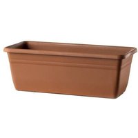 Teraplast - Rechteckige Vase ''Cassetta Cortina'' für Blumen und Gartenpflanzen -60 cm / Braun von TERAPLAST