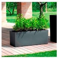 Teraplast - Schio Box 100 Pflanzgefäß Anthrazit - 100 cm von TERAPLAST