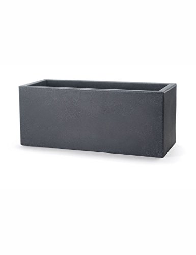 Teraplast Schio Cassa Essential Blumentopf, Kunststoff, 100% recycelbar, matte Oberfläche, Anthrazit, 80 x 30 x 30 cm von TERAPLAST