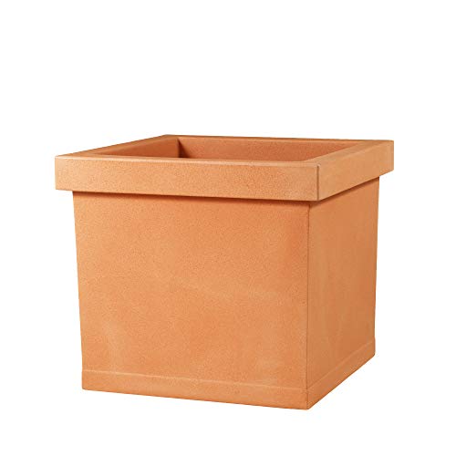 Teraplast Vase Quadro glatt Classic 40 cm Terracotta von TERAPLAST