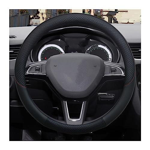 TERCAN Lenkradbezug Für Skoda Für Fabia 1 2 3 I II III Mikrofaser Leder Auto Lenkrad Abdeckung Auto Innen Zubehör Anti-rutsch Lenkradbezug (Farbe : Schwarz) von TERCAN