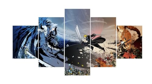 Leinwandbild 5 Teile Bilder 5 teilige Wandbilder Wandbilder Kunstdruck 150X80cm Mit Rahmen Vlies Leinwanddrucke Leinwandbilder Cadeau d'Halloween 5 teiliges wandbild von TERERGTS