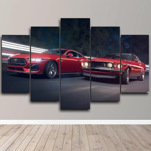 Leinwandbild 5 Teile Bilder 5 teilige Wandbilder Wandbilder Kunstdruck 150X80cm Mit Rahmen Vlies Leinwanddrucke Leinwandbilder Cadeau d'Halloween 5 teiliges wandbild von TERERGTS