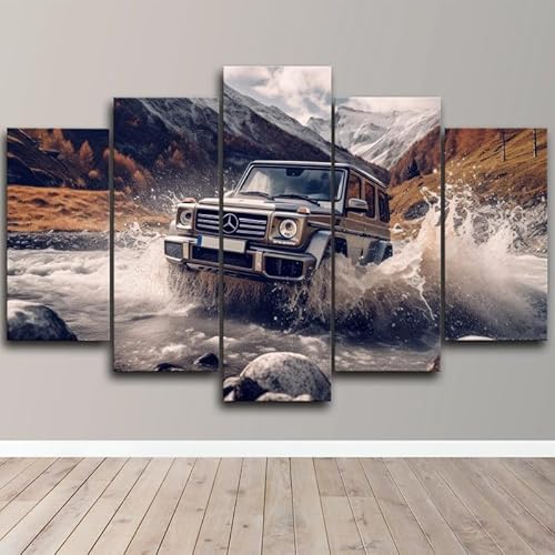 Leinwandbild 5 Teile Bilder 5 teilige Wandbilder Wandbilder Kunstdruck 150X80cm Mit Rahmen Vlies Leinwanddrucke Leinwandbilder Cadeau d'Halloween 5 teiliges wandbild von TERERGTS